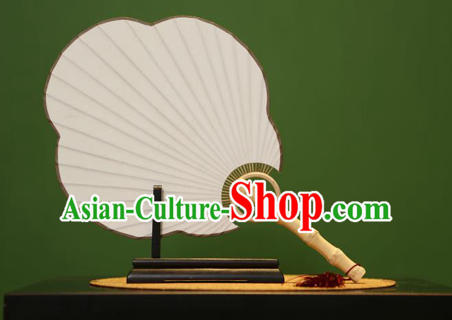 Traditional Chinese Crafts Malus Spectabilis Xuan Paper Fan, Chinese Art Paper Palace Fans Bamboo Handle Fans for Women