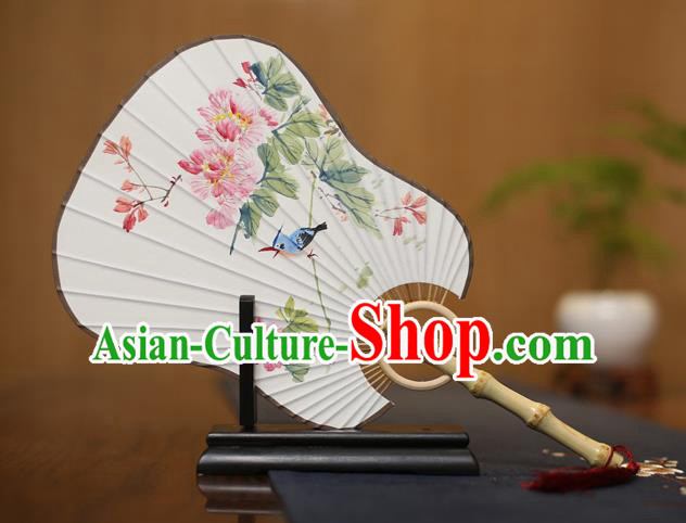 Traditional Chinese Crafts Ink Painting Flowers Paper Fan, China Palace Princess Fans for Women