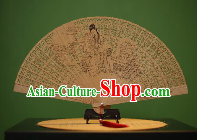 Traditional Chinese Crafts Sandalwood Folding Fan, China Handmade Carving Maidenform Incienso Fans for Women