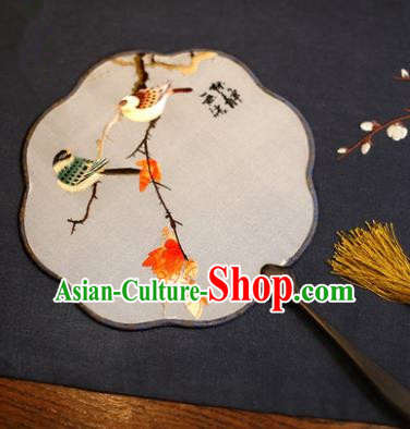 Traditional Chinese Crafts Suzhou Embroidery Palace Fan, China Princess Embroidered Silk Fans for Women
