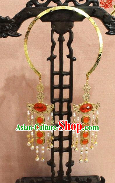 Traditional Chinese Handmade Jewelry Accessories Ancient Bride Necklace Hanfu Red Crystal Necklet for Women