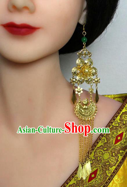 Traditional Chinese Handmade Jewelry Accessories Xiuhe Suit Bride Earrings Hanfu Tassel Eardrop for Women