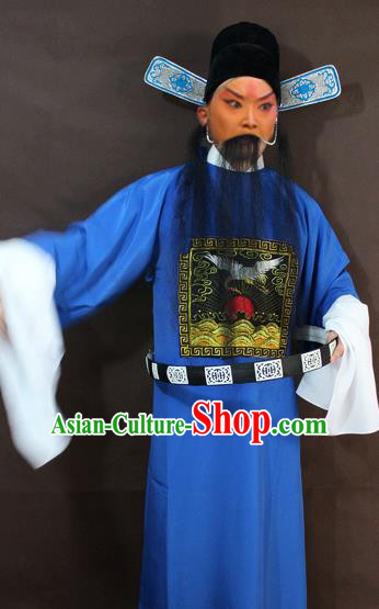 Traditional China Beijing Opera County Magistrate Costume, Chinese Peking Opera Gwanbok Embroidered Robe