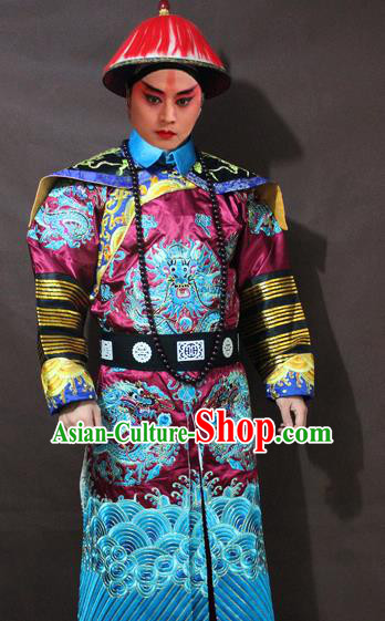 Traditional China Beijing Opera Costume Embroidered Robe, Chinese Peking Opera Qing Dynasty Royal Highness Clothing