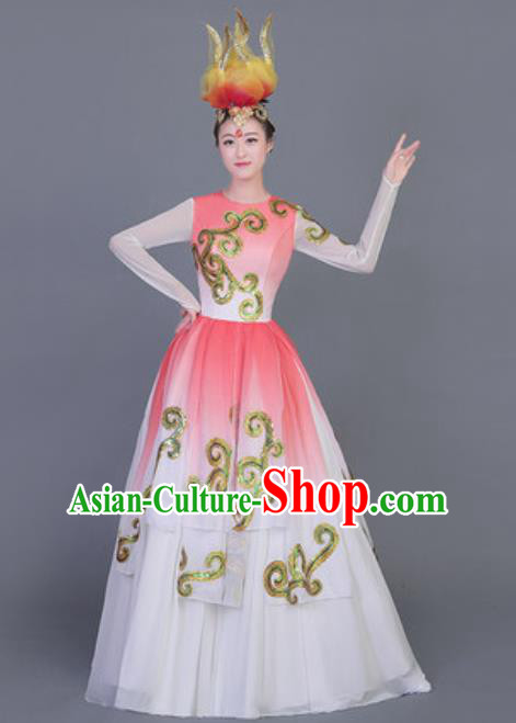 Professional Opening Dance Costume Stage Performance Classical Dance Chorus Pink Dress for Women