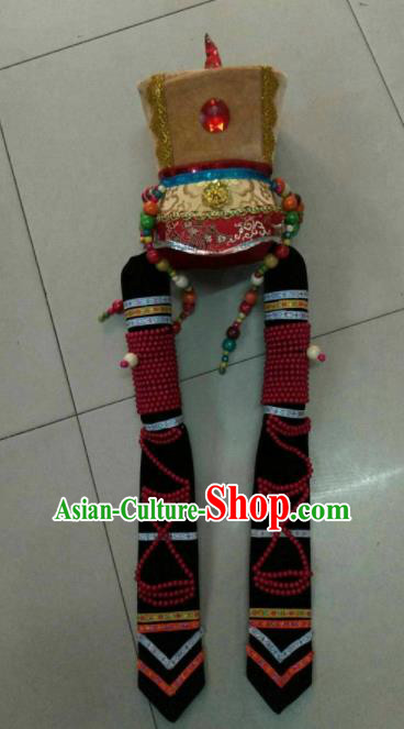 Chinese Traditional Mongol Nationality Hair Accessories Mongolian Princess Hat Headwear for Women