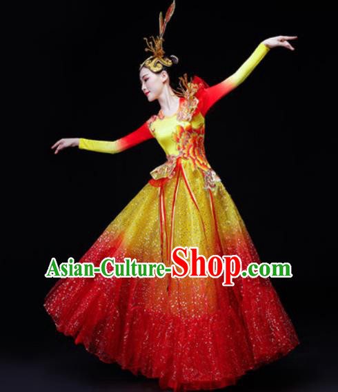 Professional Opening Dance Modern Dance Costume Stage Performance Veil Dress for Women
