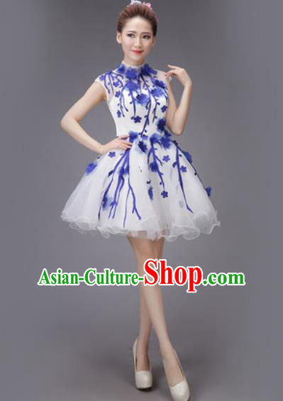 Professional Modern Dance Compere Bubble Dress Opening Dance Stage Performance Costume for Women