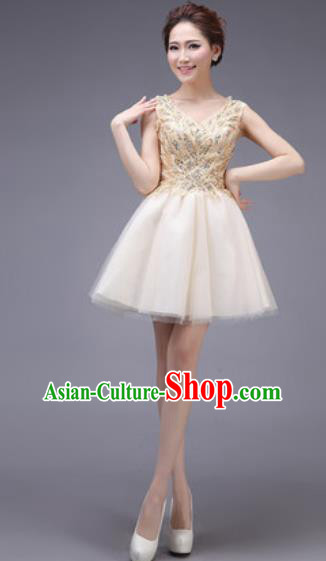 Professional Modern Dance Champagne Bubble Dress Opening Dance Stage Performance Bridesmaid Costume for Women