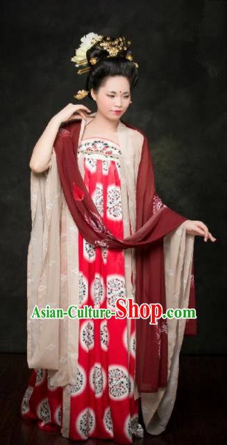 Traditional Chinese Tang Dynasty Replica Costumes Ancient Palace Lady Maidenform Hanfu Dress for Women