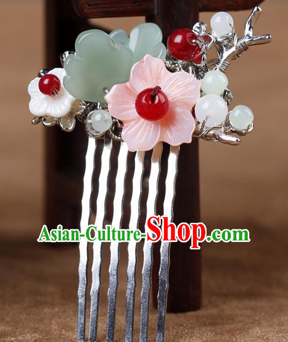 Chinese Ancient Hanfu Hair Accessories Traditional Flowers Hair Comb Hairpins for Women