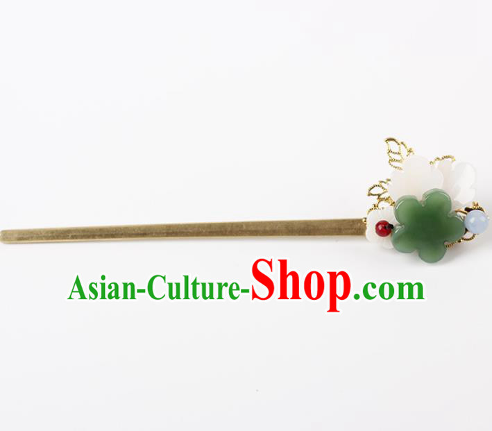 Chinese Ancient Hanfu Hair Accessories Traditional Jade Hairpins for Women