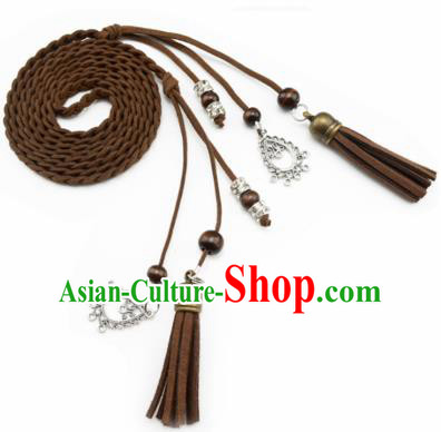 Chinese Ancient Hanfu Hair Accessories Traditional Swordswoman Brown Hair Band  for Women