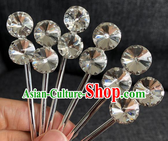 Chinese Traditional Peking Opera Diva Crystal Hair Accessories Ancient Princess Hairpins for Women