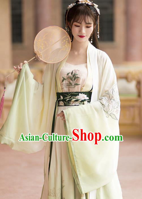 Ancient Chinese Tang Dynasty Imperial Concubine Costumes Embroidered Hanfu Dress for Women