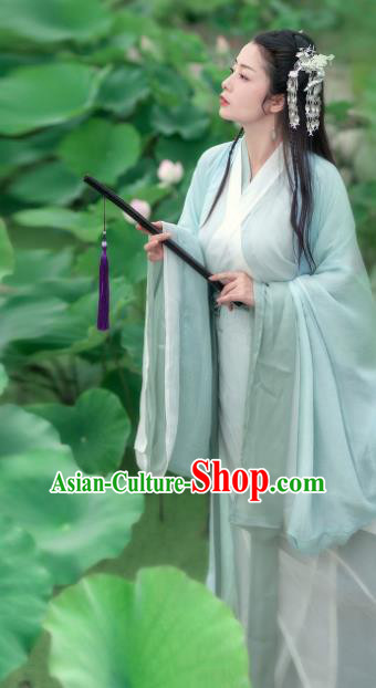 Chinese Ancient Peri Princess Hanfu Dress Swordsman Costumes for Women