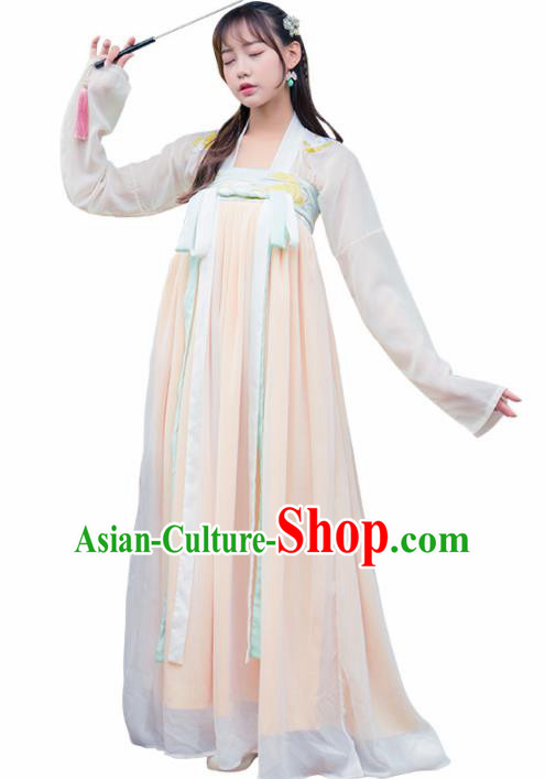 Ancient Chinese Tang Dynasty Historical Costumes Palace Lady Hanfu Dress for Women