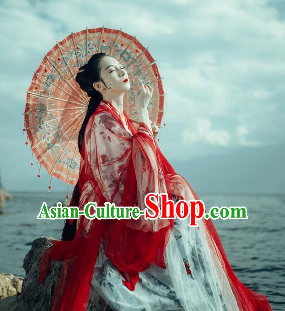 Chinese Traditional Jin Dynasty Imperial Concubine Wedding Historical Costumes Ancient Peri Hanfu Dress for Women