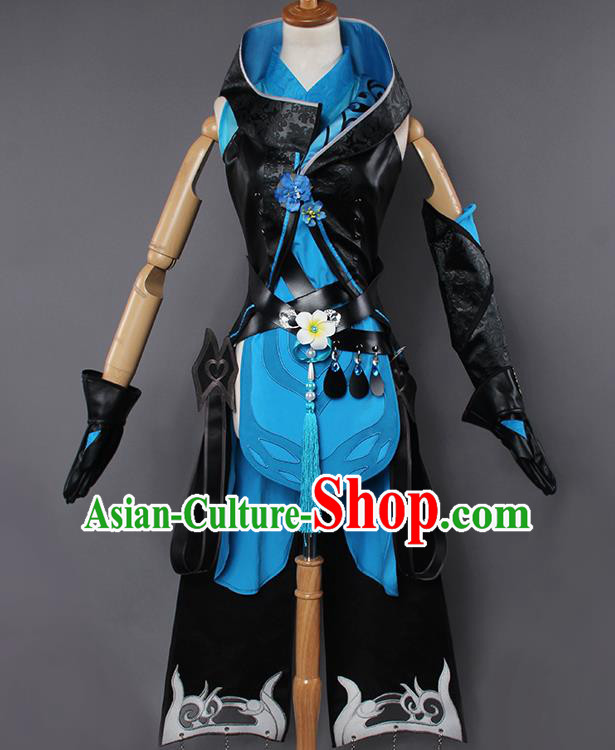 Chinese Traditional Cosplay Kung Fu Instructor Black Costumes Ancient Swordswoman Clothing for Women