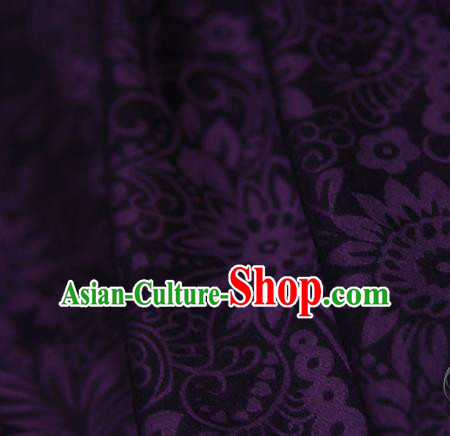 Asian Chinese Traditional Pattern Fabric Purple Brocade Silk Fabric Material