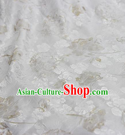 Asian Chinese Traditional Pattern Fabric White Brocade Silk Fabric Material