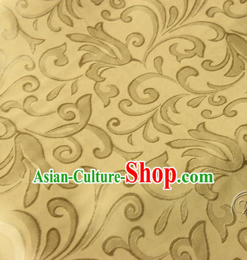 Asian Chinese Traditional Pattern Fabric Golden Brocade Silk Fabric Drapery Material