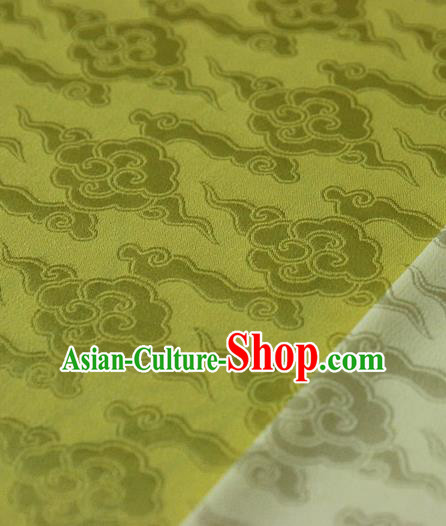 Asian Chinese Traditional Pattern Fabric Ancient Hanfu Golden Brocade Silk Fabric Drapery Material