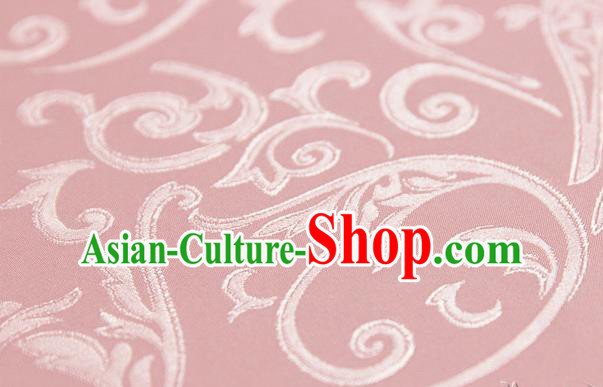 Asian Chinese Traditional Jacquard Silk Fabric Ancient Hanfu Pink Brocade Fabric Drapery Material
