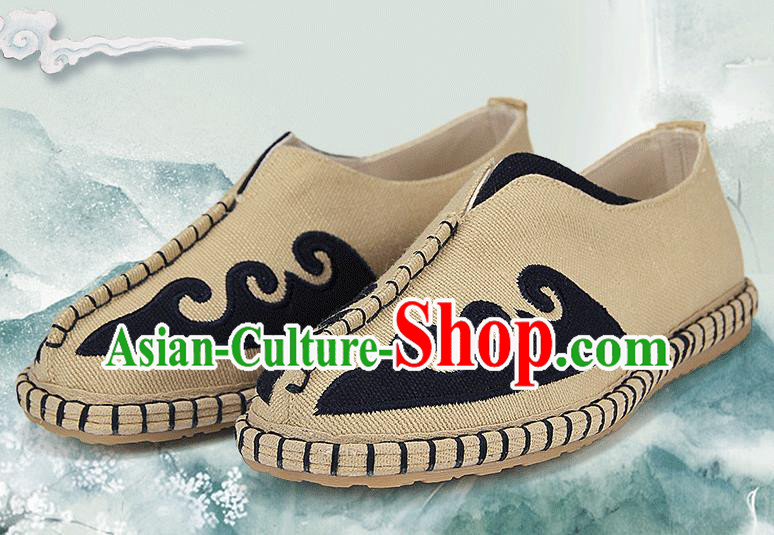 Chinese National Shoes Traditional Multi-layered Cloth Shoes Linen Shoes for Men