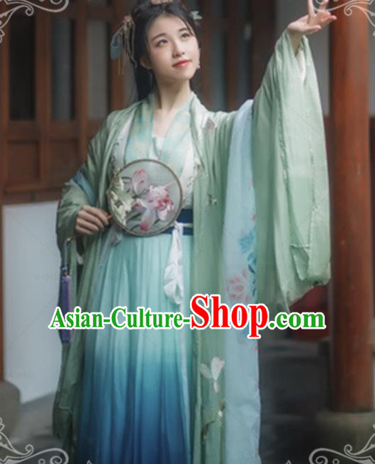 Chinese Ancient Song Dynasty Imperial Consort Hanfu Dress Traditional Embroidered Costumes for Women