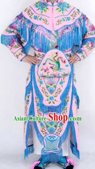 Chinese Traditional Peking Opera Young Lady Costumes Ancient Female General Pink Dress for Women