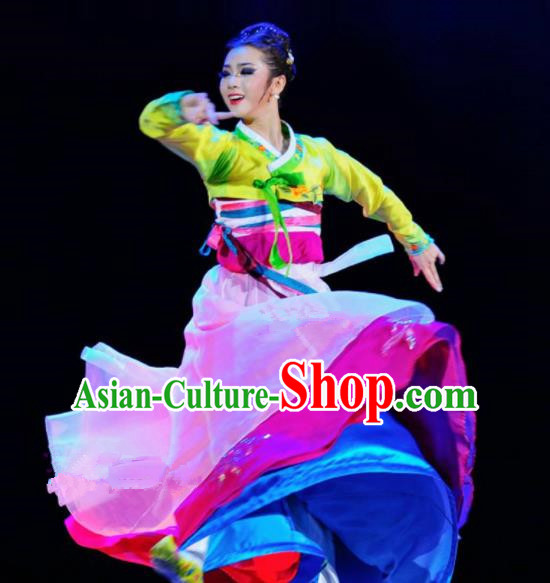 Chinese Traditional Ethnic Costumes Korean Minority Nationality Dance Dress for Women