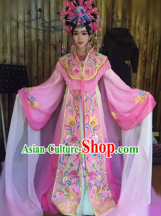 Chinese Traditional Classical Dance Costume Ancient Tang Dynasty Imperial Consort Embroidered Pink Dress for Women