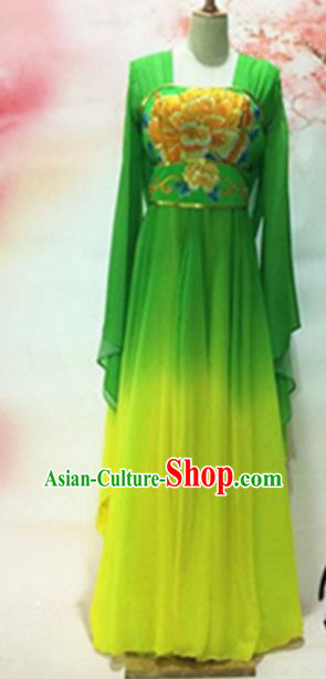 Traditional Chinese Tang Dynasty Historical Costumes Ancient Princess Embroidered Green Dress for Women