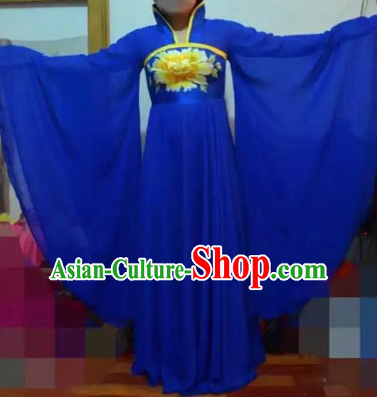 Traditional Chinese Ancient Embroidered Blue Hanfu Dress Tang Dynasty Imperial Consort Historical Costumes for Women