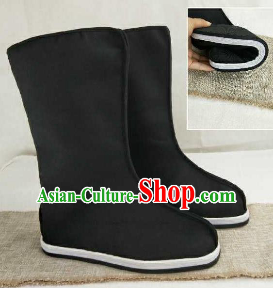 Chinese Traditional Classical Shoes Ancient Hanfu Shoes Swordsman Black Boots for Men