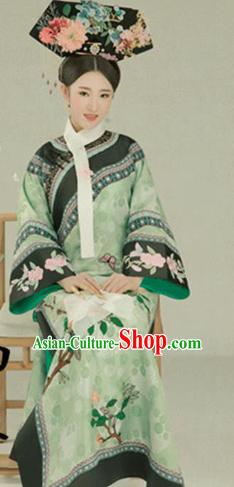 Traditional Chinese Qing Dynasty Manchu Princess Costumes Ancient Imperial Consort Clothing and Headpiece for Women