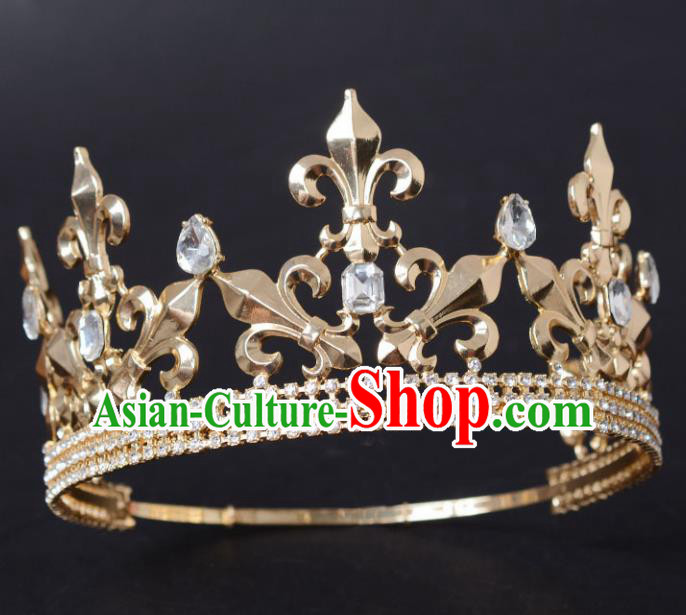 Baroque Style Hair Accessories Queen Crystal Royal Crown for Women