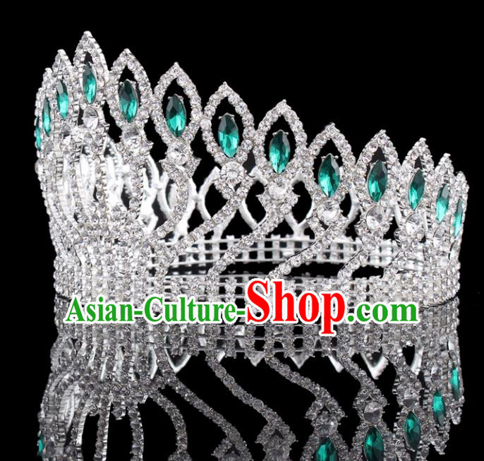 Baroque Wind Retro Hair Accessories Bride Argent Round Royal Crown for Women