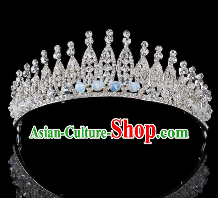 Top Grade Baroque Style Handmade Princess Royal Crown Bride Retro Wedding Hair Accessories for Women