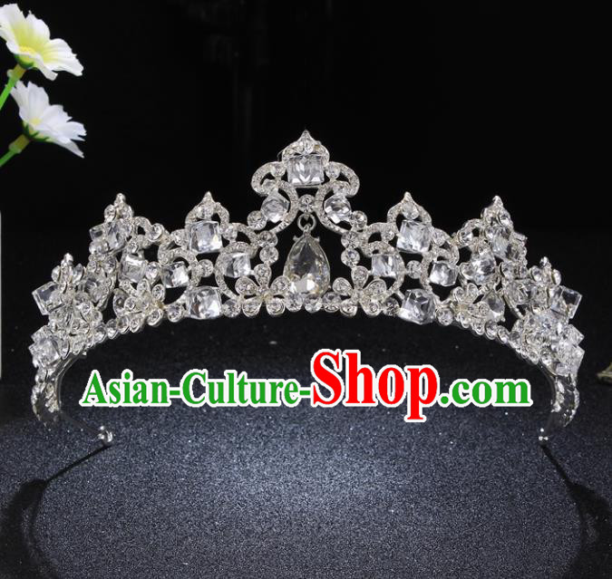 Top Grade Queen Retro Rhinestone Royal Crown Baroque Wedding Bride Hair Accessories for Women