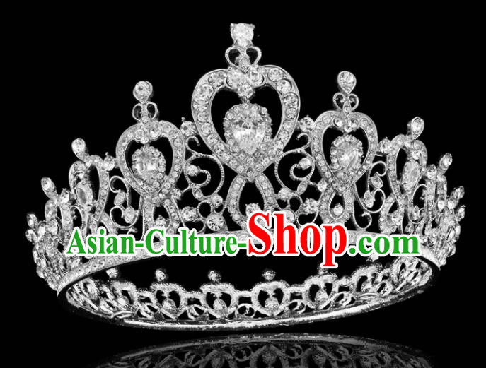 Top Grade Retro Royal Crown Baroque Queen Wedding Bride Hair Accessories for Women