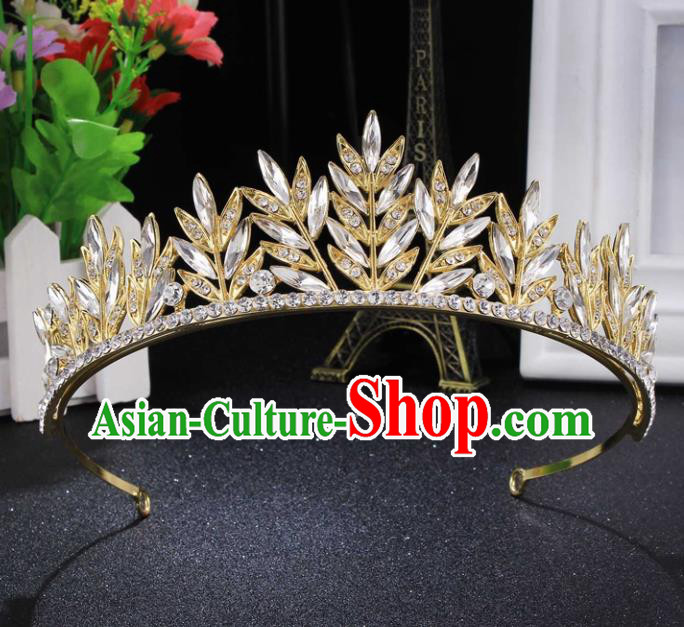 Handmade Top Grade Wedding Crystal Royal Crown Baroque Princess Retro Hair Accessories for Women