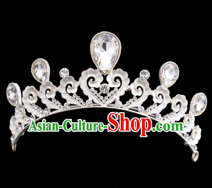 Handmade Bride Wedding Hair Jewelry Accessories Baroque Queen Crystal Royal Crown for Women