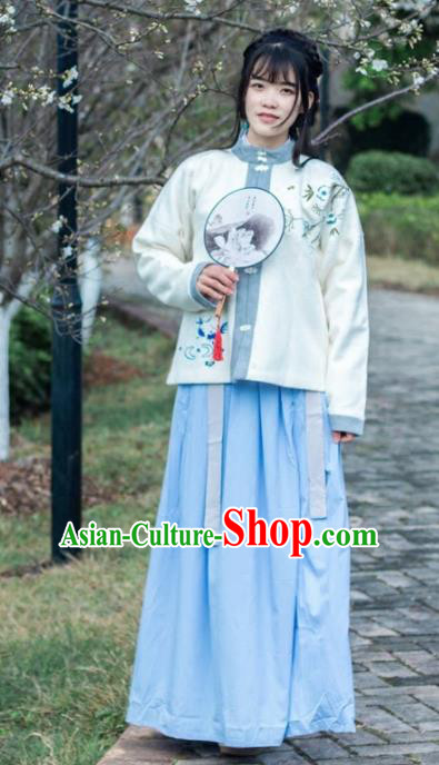 Traditional Chinese Ming Dynasty Nobility Lady Woolen Costumes for Rich Women