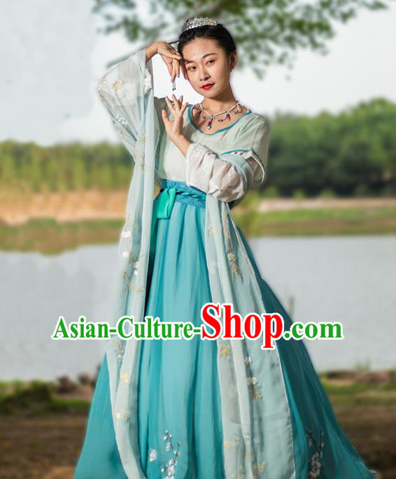 Ancient Chinese Tang Dynasty Hanfu Dress Imperial Consort Embroidered Costumes for Women