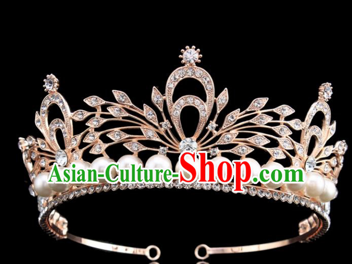Handmade Bride Wedding Hair Jewelry Accessories Baroque Royal Crown for Women