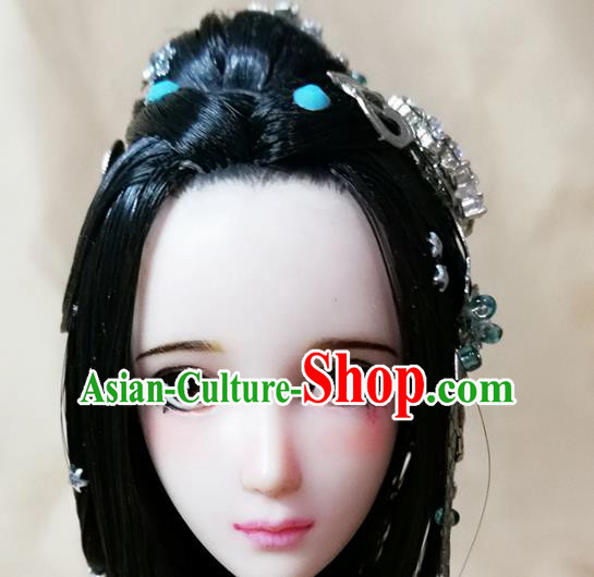 Chinese Ancient Han Dynasty Swordswoman Hair Accessories Hairpins Complete Set for Women