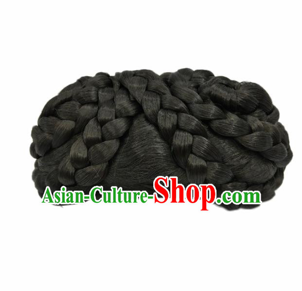 Chinese Ancient Qing Dynasty Hair Accessories Manchu Imperial Consort Chignon Wigs for Women