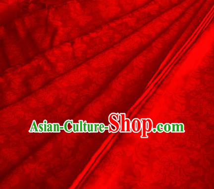 Asian Chinese Traditional Twine Peony Pattern Design Red Brocade Fabric Silk Fabric Chinese Fabric Material